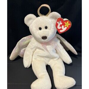 TY Beanie Babies Halo 1998 White Bear With Wings & Halo With Tag Plush Doll Toy